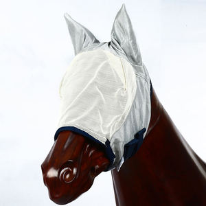 Voile anti-mouches pour chevaux imprimé par sublimation personnalisée, masque équestre en maille colorée, service OEM, protection oculaire durable pour équidés - Product Image 4