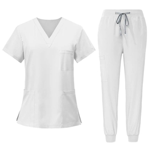 Modern New Design Denim Medical Scrubs Unisex V Neck Nurse Uniform High Quality Doctor Support <b>Silver</b> Finish - Product Image 5