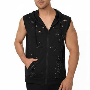 Camiseta sin Mangas de Alta Calidad OEM, Chaleco Deportivo Ajustado para Gimnasio, Camiseta con Capucha para Fisicoculturismo, Prenda Básica de Algodón Mezclado - Product Image 1