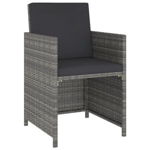 Set da Pranzo da Esterno in Rattan Grigio, 6 Posti, Mobili da Giardino con Tavolo in Teak, Stile Contemporaneo - Product Image 4