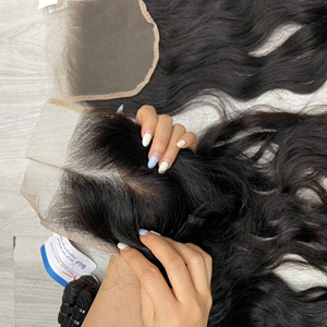 Perruques en cheveux humains avec closure en dentelle transparente et dentelle frontale, cheveux bruts, fournisseur de cheveux naturels, closure en dentelle, cheveux raides, couleur naturelle. - Product Image 4