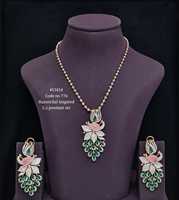 Ensemble collier pendentif paon 11614 avec zircone cubique, pierres précieuses vertes, roses et jaunes, boucles d'oreilles assorties, bijoux de mode pour mariage et fête