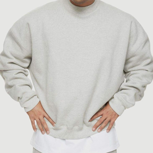 Blue Men Sweatshirt Casual Streetwear Pullover Relaxed Fit Fashion Top Custom USA Wholesale Apparel Trendy Everyday Wear Garment - Product Image 6