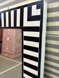 Handcrafted Bone Wall <b>Mirror</b> with Wooden Frame Resin Overlay Strong MDF Base Stylish Ethnic Decorative Piece for Weddings - Product Image 2