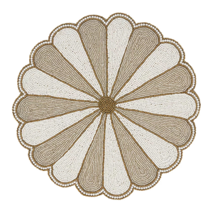 Luxury Eco-Friendly <b>Beaded</b> Handmade Round Placemat Rich Look Gold Classic Decorative Centre Piece - Product Image 2