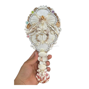 Luxury Handmade Seashell Hand Mirror Natural Shell Vanity Mirror Beach House Decoration Bridesmaid Wedding <b>Gift</b> - Product Image 2