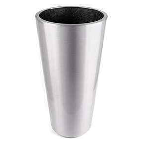 Maceta Cónica Clásica de Acero Inoxidable al por Mayor OEM, Acabado Plateado, Moderna, para Interiores y Exteriores, para Decoración del Hogar, Jardín y Hotel - Product Image 2
