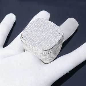 Iced Out Original Moissanite Hip Hop Championship <b>Ring</b> for <b>Men</b> Original 925 Sterling <b>Silver</b> Rapper Style for Parties Jewelry - Product Image 1