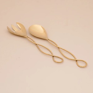 Juego de Cubiertos Modernos Dorados al por Mayor con Mango Negro, Aptos para Lavavajillas, para Bodas - Product Image 5