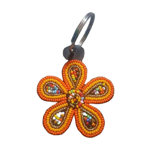 Handmade Colorful Bead Embroidery <b>Keychain</b> with Durable <b>Leather</b> Strap Intricate Fruit Pattern Beaded Work Unique Attractive - Product Image 3