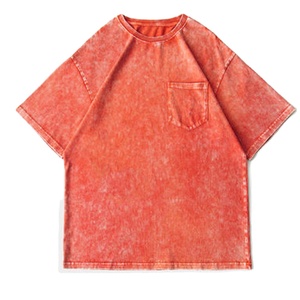 T-shirt en jean oversize pour homme, manches courtes, col rond, couleur unie, décontracté, en coton délavé - Product Image 6