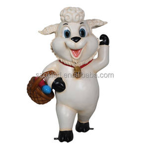 لحم الضأن عيد الفصح مع سلة من البيض مزلقة أرنب عشب منزل بيضة مقعد اليقطين الألياف الزجاجية عيد الميلاد عيد هالوين الديكور عطلة - Product Image 1