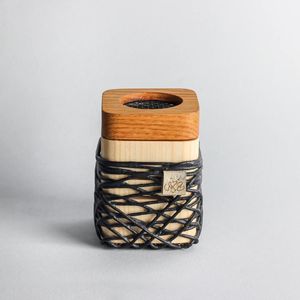 Quemador de incienso de bambú hecho a mano con malla de alambre y tapa de madera, difusor aromático para uso en todas las estaciones. - Product Image 2