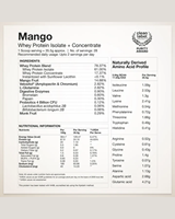 Aislado y Concentrado de Proteína de Suero de Leche de Alta Calidad, 24 g de Proteína con BCAA, EAA, Sabor a Mango para la Recuperación Post-Entrenamiento