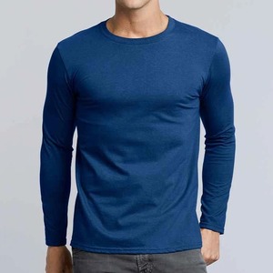 เสื้อยืดคอกลมแขนสั้นผู้ชาย ผ้าฝ้าย 100% ระบายอากาศได้ดี ทรงโอเวอร์ไซส์ สีน้ำเงินล้วน ผ้าถัก ทรงปกติ สไตล์ลำลอง - Product Image 6