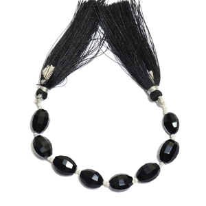 ลูกปัดหินออนิกซ์สีดำขนาด 9x12 มม. รูปทรงวงรีเหลี่ยมเพชรพลอย หินออนิกซ์สีดำธรรมชาติ ลูกปัดพลอยกึ่งมีค่า สำหรับทำเครื่องประดับ - Product Image 3