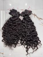 Rambut India Mentah 10-32 Inci Rambut Bergelombang Mentah Wig Rambut Manusia Densitas Tinggi Hitam Alami Lembut Halus Wig Rambut Tahan Lama
