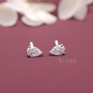 IGI Certified Lab Grown Diamond Pear Stud <b>Earrings</b> 18K White / Yellow & Rose Gold Pear Cut Solitaire Screw Back Diamond <b>Earrings</b> - Product Image 6