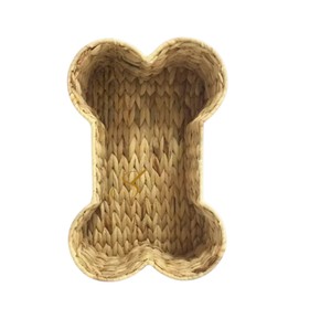 Cesta de Jacinto de Agua con Forma de Hueso de Perro, Organizador Tejido para Juguetes, Mantas y Accesorios para Mascotas - Product Image 1