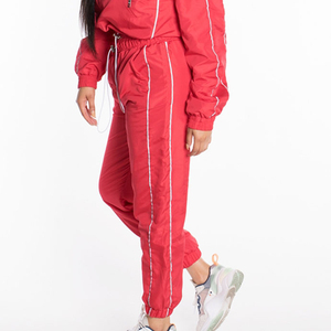 Rhino Fitness Unisex Red Polyester Tracksuit Full Sleeve Half-Zip Drawstring <b>Pants</b> Sporty Lightweight Solid Color Summer Casual - Product Image 6