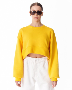 Sweat-shirt court oversize élégant pour femme, pull en molleton doux à manches longues, haut décontracté tendance style streetwear - Product Image 5
