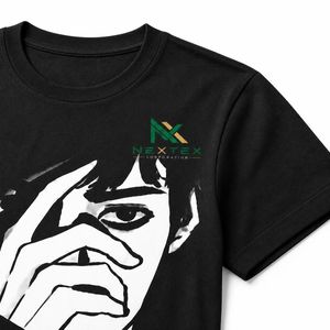 T-shirt graphique personnalisé monochrome avec portrait de visage, pour homme, style minimaliste, col rond, streetwear, vente en gros OEM - Product Image 6