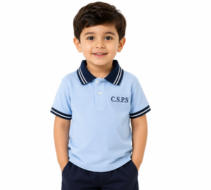 Polo d'uniforme scolaire pour garçons, t-shirt polo bleu clair à col, vêtements scolaires décontractés pour enfants, polo à manches courtes pour garçons - Product Image 1