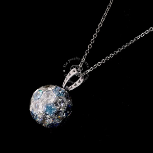 Colgante de Oro Rosa de 14K con Esfera de Diamante de Corte Hexagonal de Lujo de 28CT, Color Azul Casi Incoloro, Brillante, con Engaste Invisible, Regalo de Joyería - Product Image 1
