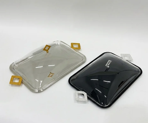 Latest Round Serving Tray with Acrylic Lid and Square Handles for Food Presentation Elegant Laminated Platter Eid Ramadan Party - Product Image 6