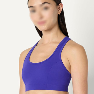 Bold Royal Purple Racerback Sports Bra For Women High Impact <b>Padded</b> Gym Fitness Bra Top Breathable <b>Running</b> Yoga Activewear - Product Image 2