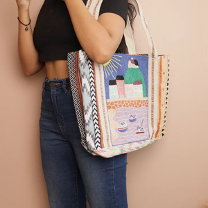 Bolsos tote para niñas con diseño único, bolsos tote con cuentas, bolsos de compras de Whimsy Art Craft - Product Image 1