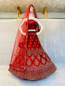 Nuptiale Premium Anarkali Salwar Zarna 16 Kali Lehenga Plein Jharokha Pierre Miroir Shisha Lourd Paillettes Travail Net Grand Indien Vêtements - Product Image 3