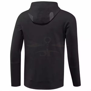 Men's Hooded <b>Zip</b>-<b>Up</b> Jacket Color Blocked Black <b>White</b> Knitted Polyester Breathable Autumn Wear - Product Image 5