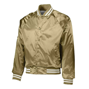 Blouson bomber personnalisé avec logo brodé sur le devant en satin |   Style universitaire unisexe OEM/ODM |   Haute qualité, respirant, respectueux de l'environnement - Product Image 3