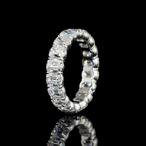 แหวนแต่งงานแบบ Eternity ประดับเพชรทรง Cushion Cut วินเทจ ผลิตในห้องปฏิบัติการ ตัวเรือนทอง 10K 14K 18K หรือเงิน 925 935 สำหรับงานหมั้นและงานเลี้ยง - Product Image 3