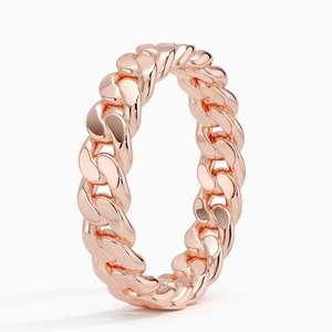 Chunky Cuban Link Chain <b>Ring</b> Bold Statement Band Unisex Silver Gold Thick Curb Link <b>Ring</b> Modern Jewelry Gift - Product Image 5