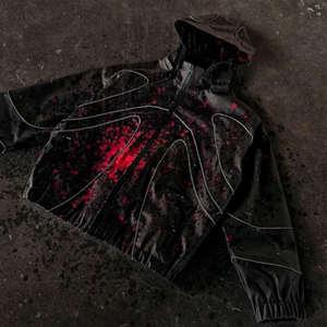 Ensemble de survêtement technique réfléchissant avec veste coupe-vent à capuche et pantalon de jogging pour homme, tenue de sport de plein air, streetwear - Product Image 3