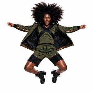 Ensemble deux pièces coupe-vent personnalisé avec logo pour femme, en tissu polyester à séchage rapide - Idéal pour la course à pied et les activités de plein air - Product Image 2
