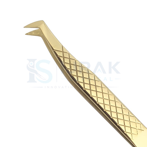 Gold Plated <b>Eyelash</b> Tweezers Smooth Tip Precision Tool for Lash Extension <b>Application</b> - Product Image 3
