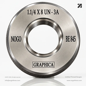 เกจวัดเกลียวแบบวงแหวน GO+NOGO Class 2A/3A มาตรฐานอเมริกัน เบอร์ 0-12 UNC/UNF ผู้ผลิตและจำหน่ายเกจวัดเกลียว ผลิตในอินเดีย - Product Image 3