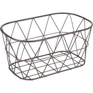 Panier de rangement moderne en fil métallique noir avec poignée, design géométrique rectangulaire, pour comptoir, cuisine, garde-manger, salle de bain - Product Image 4