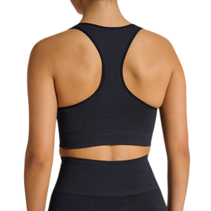 Soutien-gorge de sport TRIMMY pour filles, noir, sans coutures, maintien élevé, respirant, écologique, séchage rapide, logo avant, pour entraînement, yoga, gym - Product Image 5