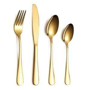 El juego de cubiertos metálicos de diseño con asas grabadas, de los más vendidos, mejora tanto la comodidad como el atractivo visual durante cada comida. - Product Image 4