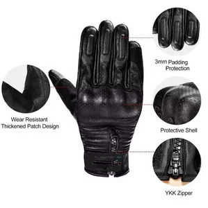 Gants de course en cuir imperméables et coupe-vent personnalisés pour hommes, pour la moto, les sports de plein air, compatibles avec les écrans tactiles - Product Image 3