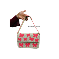 Bolsa Personalizada para Fichas de Mahjong con Rayas y Cuentas, Bolsa de Hombro de Lona Ecológica de Verano con una Sola Correa para Transportar Dados