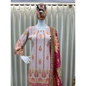 Hermosa parte superior e inferior de ropa de fiesta con Conjunto elegante de tamaño Dupatta XL - Product Image 1