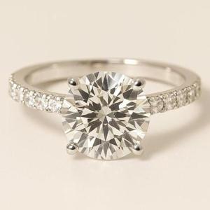 Bague en diamant de laboratoire taille ronde, or massif 14K 18K, alliance éternité pour femme, bijoux en platine - Product Image 6