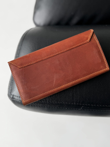 Handmade Genuine Leather Long <b>Wallet</b> Vintage Fold Closure Unisex <b>Brown</b> Daily Use - Product Image 4