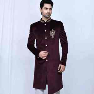 Salwar Kameez Bordado para Hombre, Traje de Novio Pakistaní/Indio para Boda, Protección Solar y Antiarrugas - Product Image 6