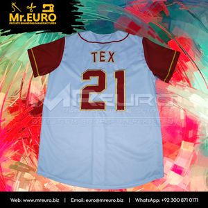Maillot de baseball unisexe personnalisé, broderie, manches blanches et rouges, fermeture à boutons, 100% polyester, manches courtes, col en V, séchage rapide, personnalisable - Product Image 4